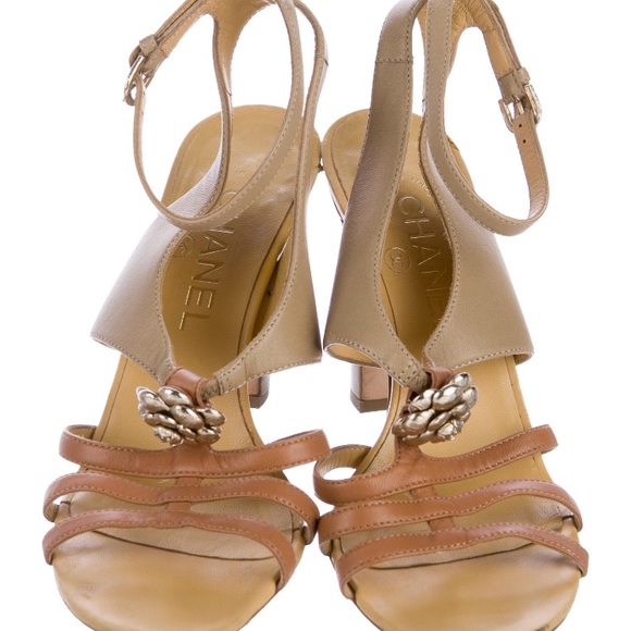 Chanel Camellia CC Ankle Strap Sandals in size 6 - Picture 3 of 5